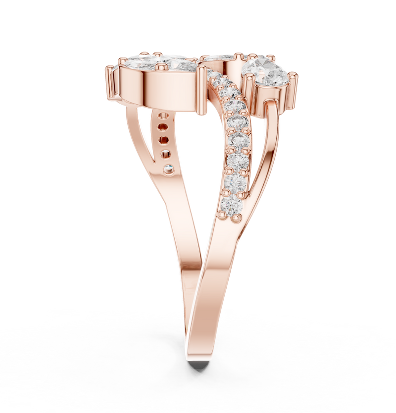 Ladies Ring HLR -58@7 - Rose Gold - Image
