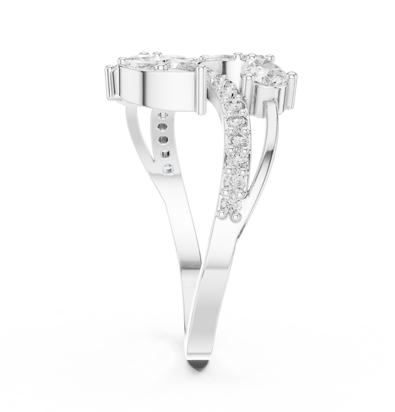 Ladies Ring HLR -58@7 - White Gold - Image