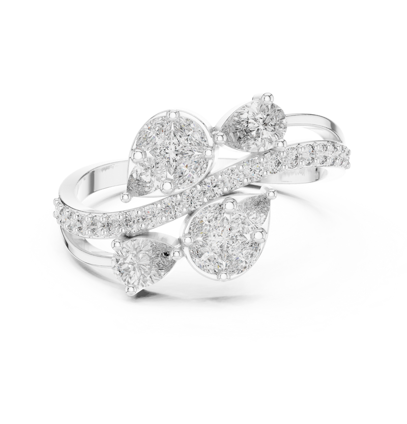 Ladies Ring HLR -58@7 - White Gold - Image