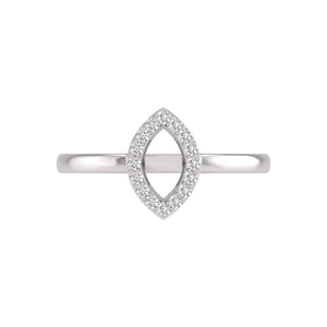 Round Cut Natural Diamond Marquise Shape Fashion Ring for Women in 14K White and Yellow Gold.