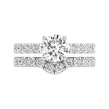 2.5CT TW LAB GROWN DIAMOND ROUND SHAPE BRIDAL SET IN 14K WHITE AND YELLOW GOLD