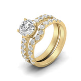2.5CT TW LAB GROWN DIAMOND ROUND SHAPE BRIDAL SET IN 14K WHITE AND YELLOW GOLD