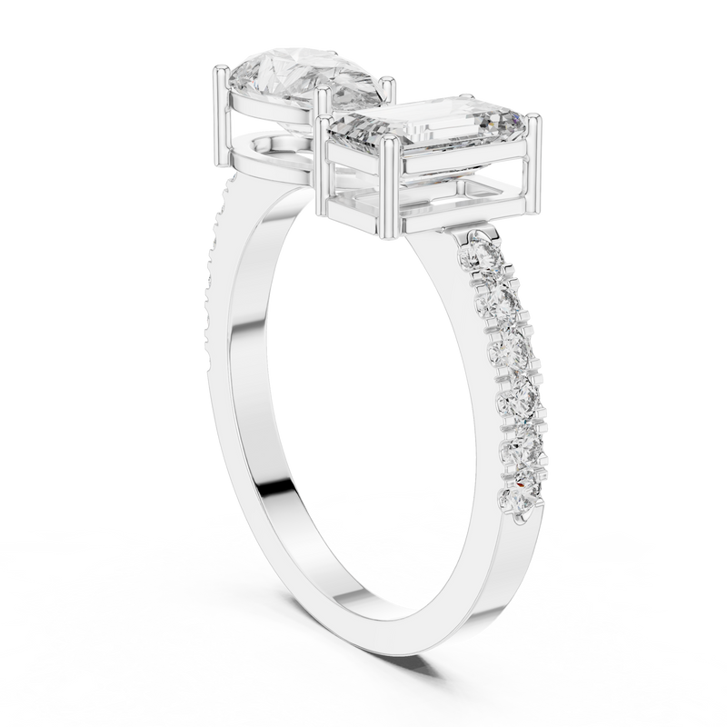 Ladies Ring LR-0055@7 - White Gold - Image
