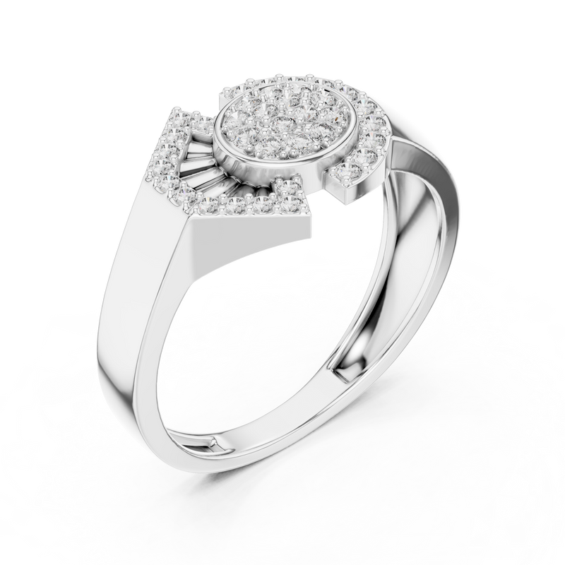 Ladies Ring LR-01 (46) - White Gold - Image