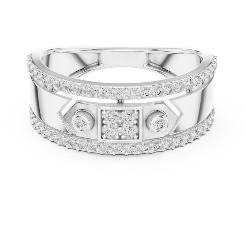 Ladies Ring LR-01 (49) - White Gold - Image