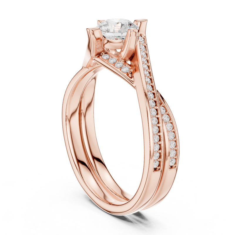 Ladies Ring LR-0299@7 - Rose Gold - Image