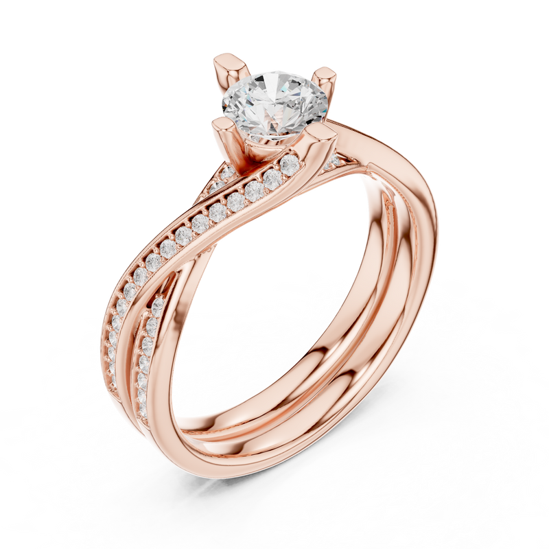 Ladies Ring LR-0299@7 - Rose Gold - Image
