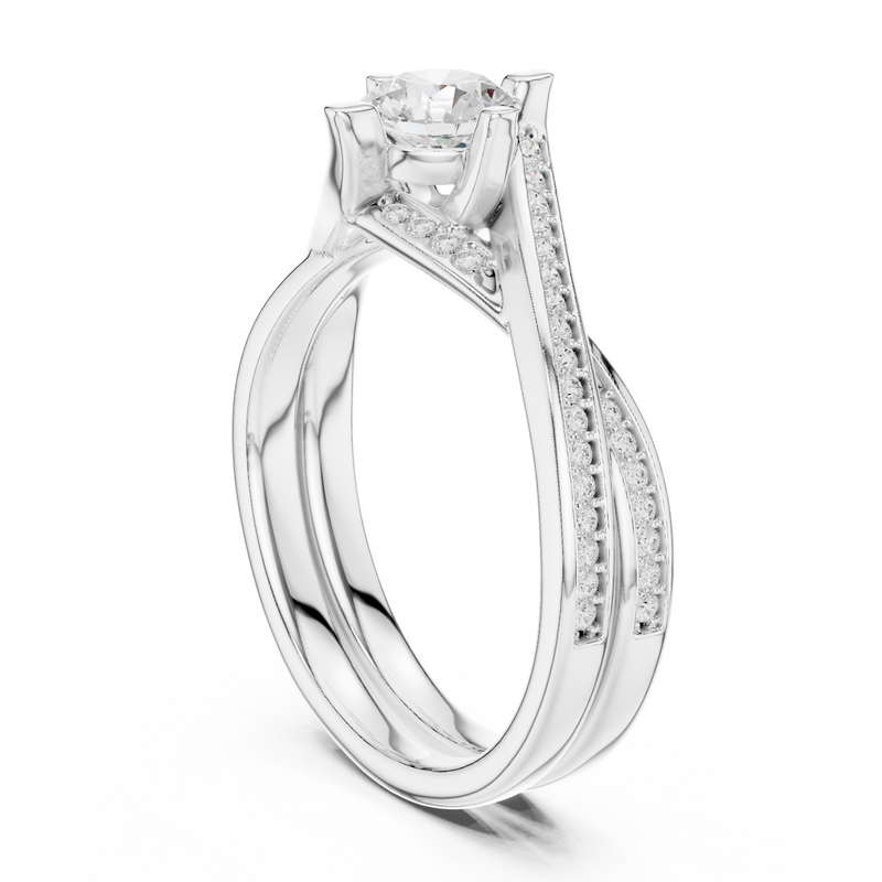 Ladies Ring LR-0299@7 - White Gold - Image