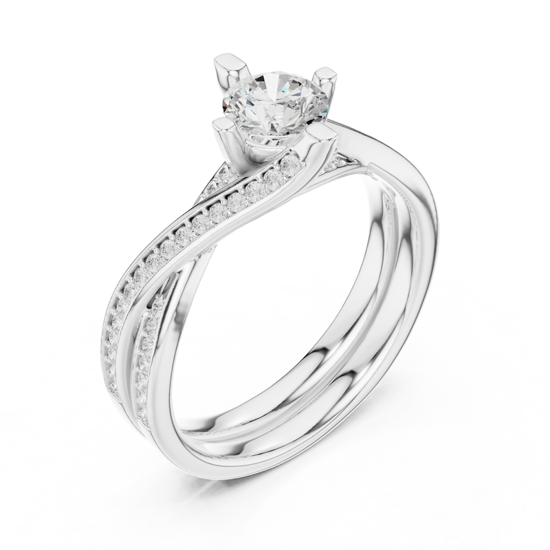 Ladies Ring LR-0299@7 - White Gold - Image