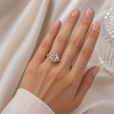 14k IGI certified round ring with E-F color VVS-VS clarity diamonds 189