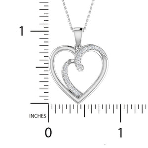 Lab Grown Diamond Heart Shape Pendant in Sterling silver (.925)