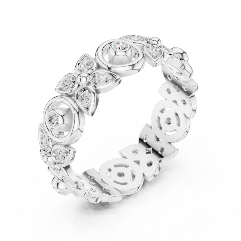 Ladies Ring R36@7 - White Gold - Image