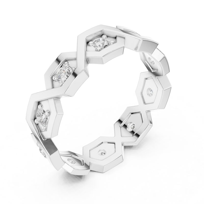 Ladies Ring R6@7 - White Gold - Image