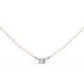 14K Lab Grown Diamond Three Stone Necklace Pendant, E-F Color, VVS-VS Clarity