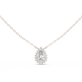14K Lab Grown Pear Halo Necklace Pendant, E-F Color, VVS-VS Clarity
