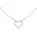 14K Lab Grown Diamond Heart Necklace Pendant, E-F Color, VVS-VS Clarity