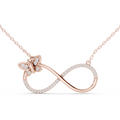 14K Lab Grown Diamond Butterfly Infinity Necklace Pendant, E-F Color, VVS-VS Clarity