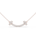 14K Lab Grown Diamond Smile Shape Necklace Pendant, E-F Color, VVS-VS Clarity