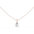 14K Lab Grown Pear Diamond Solitaire Necklace Pendant, E-F Color, VVS-VS Clarity