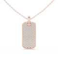 14K Lab Grown Diamond Dog Tag Necklace Pendant, E-F Color, VVS-VS Clarity