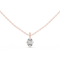 14K Lab Grown Oval Diamond Necklace Pendant, E-F Color, VVS-VS Clarity