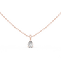 14K Lab Grown Pear Diamond Necklace Pendant, E-F Color, VVS-VS Clarity