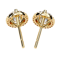 14K White Gold IGI Certified Round Diamond Halo Earrings, D-E Color, VVS/VS Clarity
