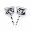 14K White Gold IGI Certified Princess Solitaire Stud Earrings, Bezel, D-E Color, VVS/VS Clarity