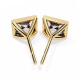 14K White Gold IGI Certified Princess Solitaire Stud Earrings, Bezel, D-E Color, VVS/VS Clarity