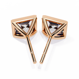 14K White Gold IGI Certified Princess Solitaire Stud Earrings, Bezel, D-E Color, VVS/VS Clarity