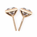 14K White Gold IGI Certified Princess Solitaire Stud Earrings, Bezel, D-E Color, VVS/VS Clarity