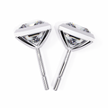 14K White Gold IGI Certified Princess Solitaire Stud Earrings, Bezel, D-E Color, VVS/VS Clarity