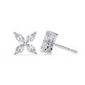 14K White Gold IGI Certified Marquise Diamond Flower Earrings, D-E Color, VVS/VS Clarity