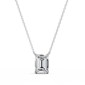 14K Gold Lab Grown Emerald Cut Diamond Solitaire Necklace Pendant, D-E Color, VVS-VS Clarity