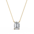 14K White Gold IGI Certified Emerald Cut Diamond Solitaire Pendant – D-E Color, VVS–VS Clarity, Rabbit Ear Bail