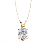 14K White Gold IGI Certified Oval Diamond Solitaire Pendant – D-E Color, VVS–VS Clarity, Split Bail