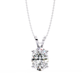14K White Gold IGI Certified Oval Diamond Solitaire Pendant – D-E Color, VVS–VS Clarity, Split Bail