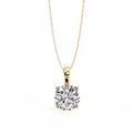 Classic 14K white gold pendant featuring a cushion-cut diamond solitaire, IGI certified with D–E color and VVS–VS clarity, finished with an elegant bail.