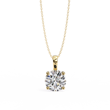 Classic 14K white gold pendant featuring a cushion-cut diamond solitaire, IGI certified with D–E color and VVS–VS clarity, finished with an elegant bail.