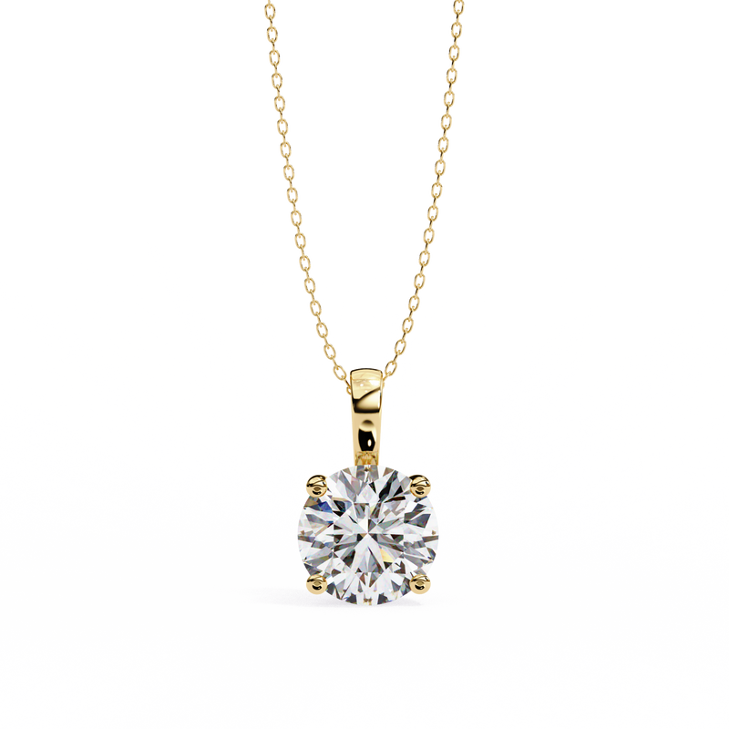 Classic 14K white gold pendant featuring a cushion-cut diamond solitaire, IGI certified with D–E color and VVS–VS clarity, finished with an elegant bail.
