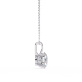 Classic 14K white gold pendant featuring a cushion-cut diamond solitaire, IGI certified with D–E color and VVS–VS clarity, finished with an elegant bail.
