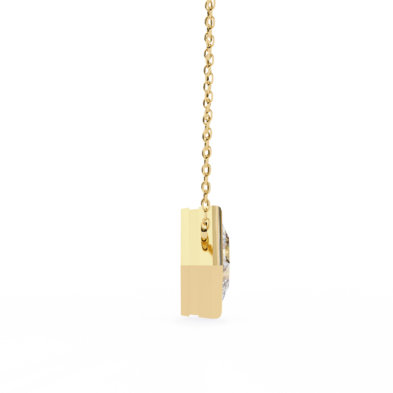 14K White Gold IGI Certified Princess Cut Diamond Solitaire Pendant – D-E Color, VVS–VS Clarity, Rabbit Ear Bail