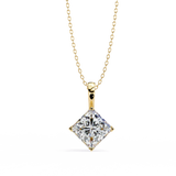 14K White Gold IGI Certified Princess Cut Diamond Solitaire Pendant – D-E Color, VVS–VS Clarity, Classic Bail