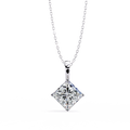 14K White Gold IGI Certified Princess Cut Diamond Solitaire Pendant – D-E Color, VVS–VS Clarity, Classic Bail