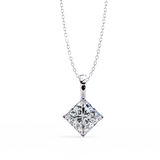 14K White Gold IGI Certified Princess Cut Diamond Solitaire Pendant – D-E Color, VVS–VS Clarity, Classic Bail