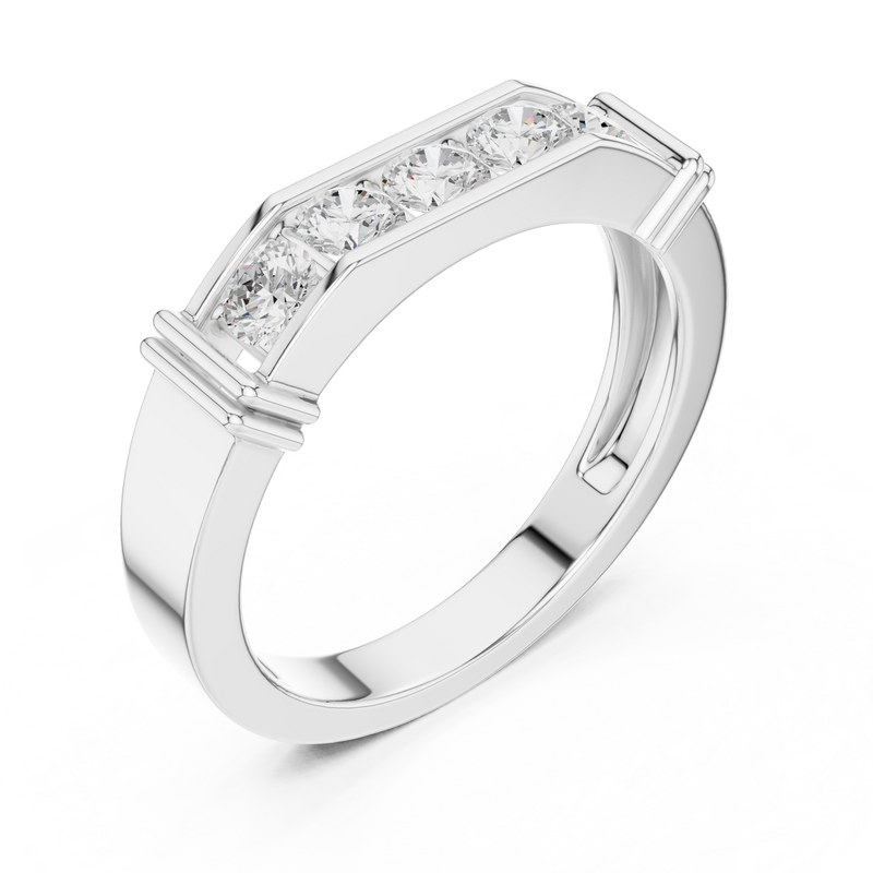 Mens Ring SBMR(10)@7 - White Gold - Image
