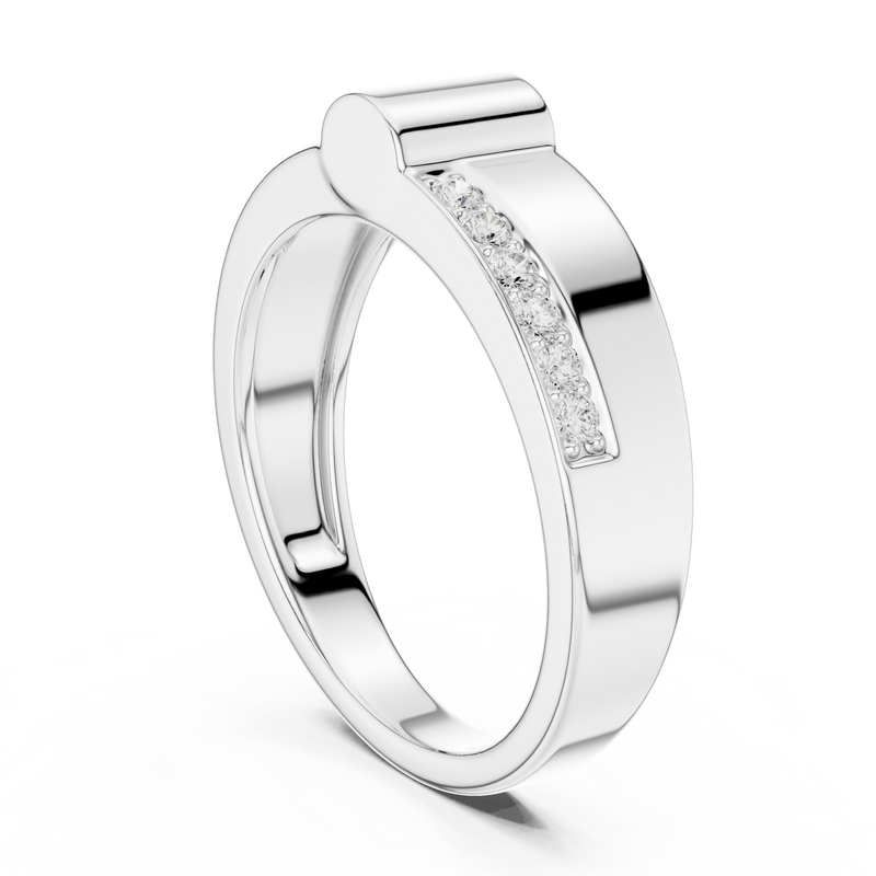 Mens Ring SBMR(12)@7 - White Gold - Image