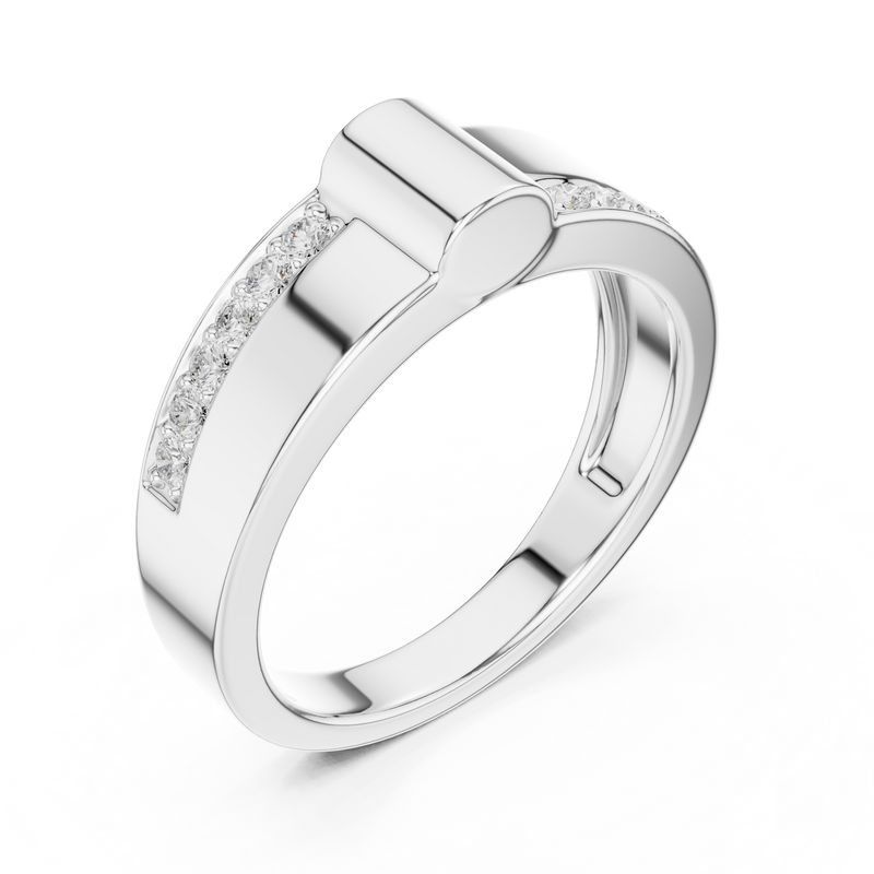 Mens Ring SBMR(12)@7 - White Gold - Image