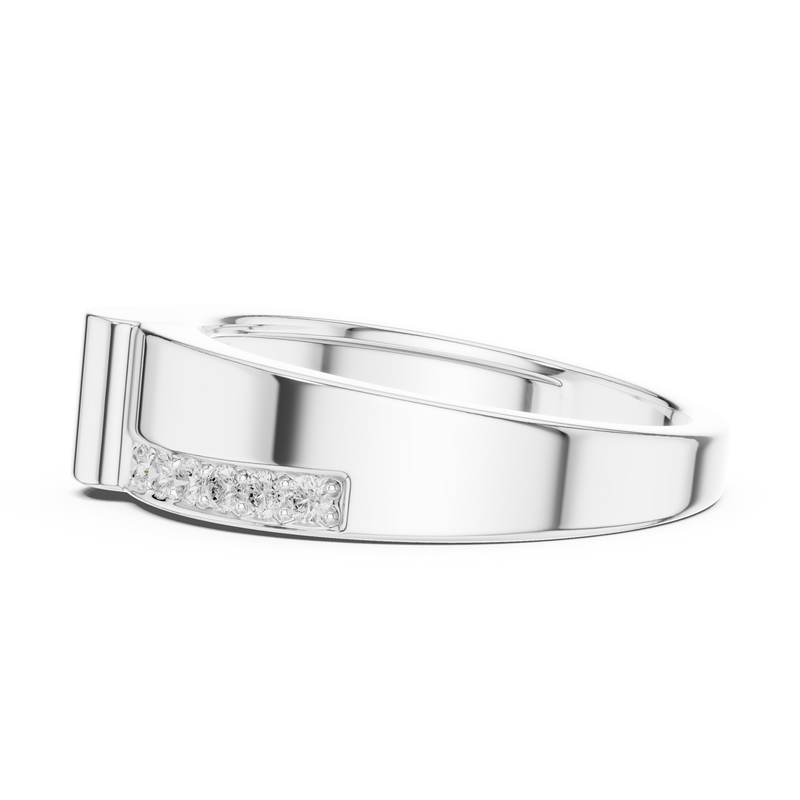 Mens Ring SBMR(12)@7 - White Gold - Image