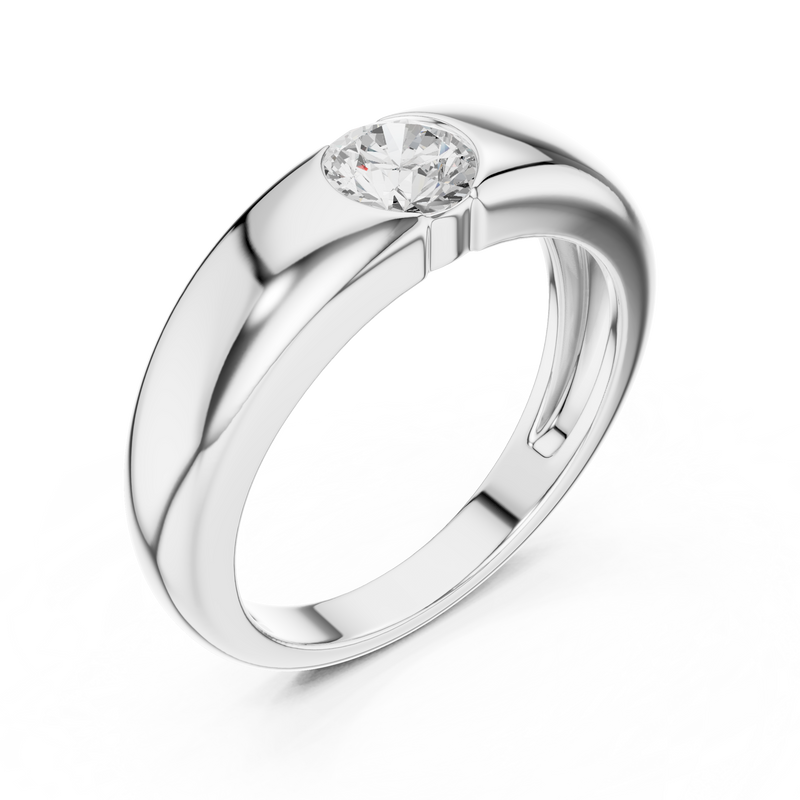 Mens Ring SBMR(15)@7 - White Gold - Image